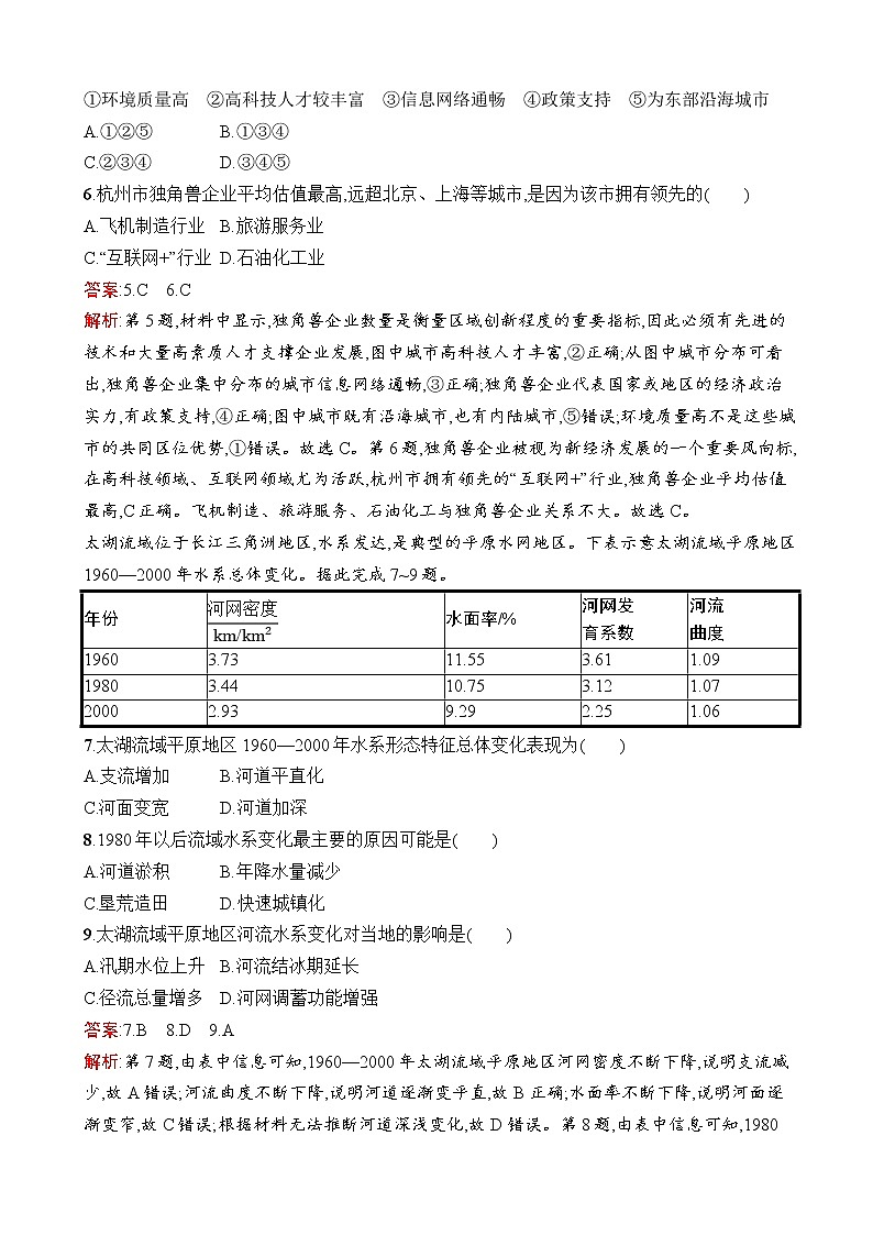 2023届高考鲁教版地理一轮复习试题第10单元地理环境与区域发展单元质检卷（十）地理环境与区域发展含03