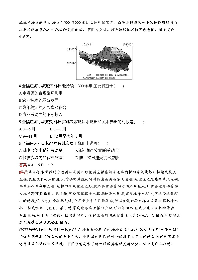 2023届高考鲁教版地理一轮复习试题第13单元区域协调发展单元质检卷（十三）区域协调发展含答案02