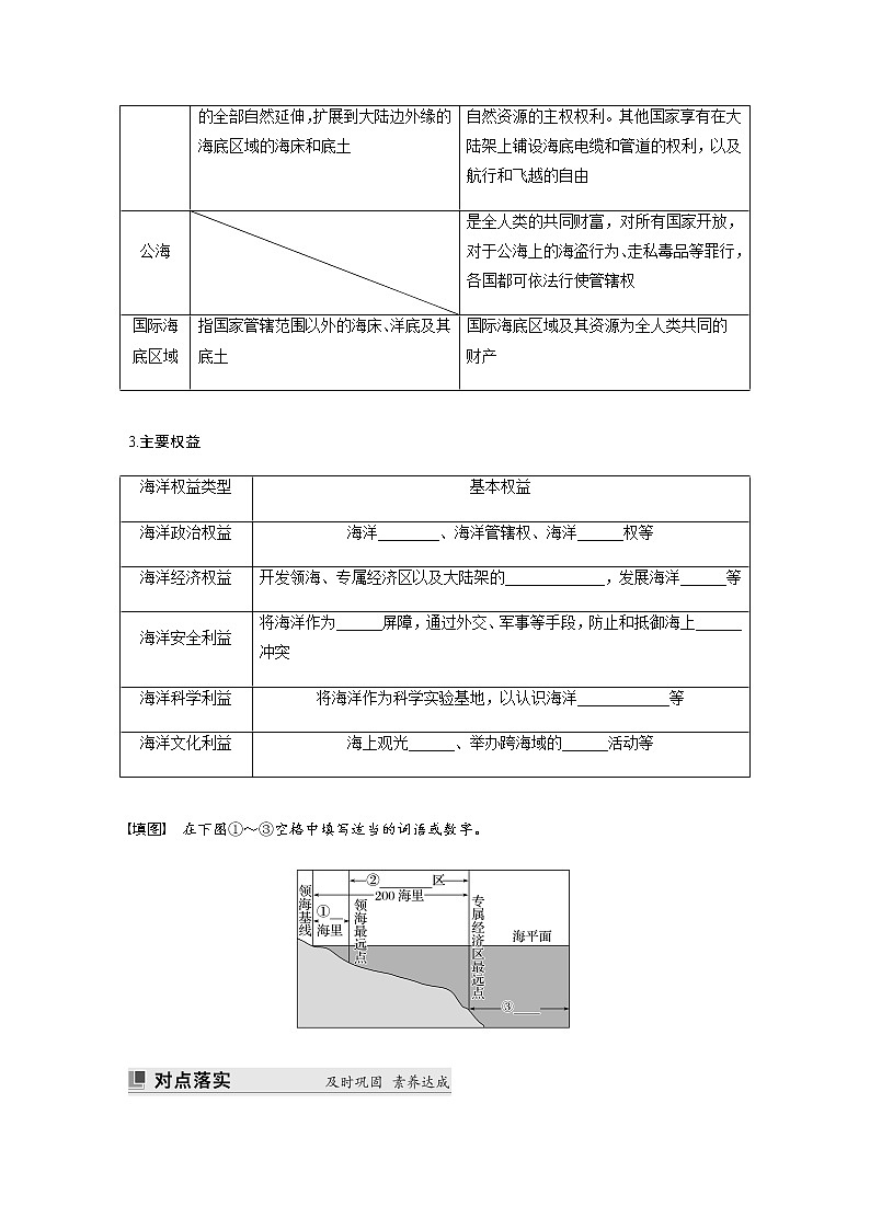 第四单元　第三节　海洋权益与海洋发展战略 学案（含答案）02