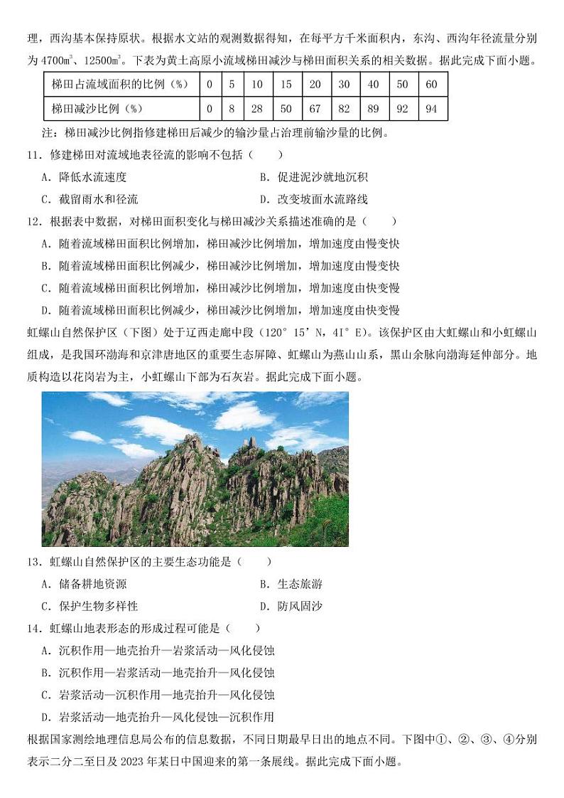 辽宁省葫芦岛市2023届高考一模地理试题【含答案】03