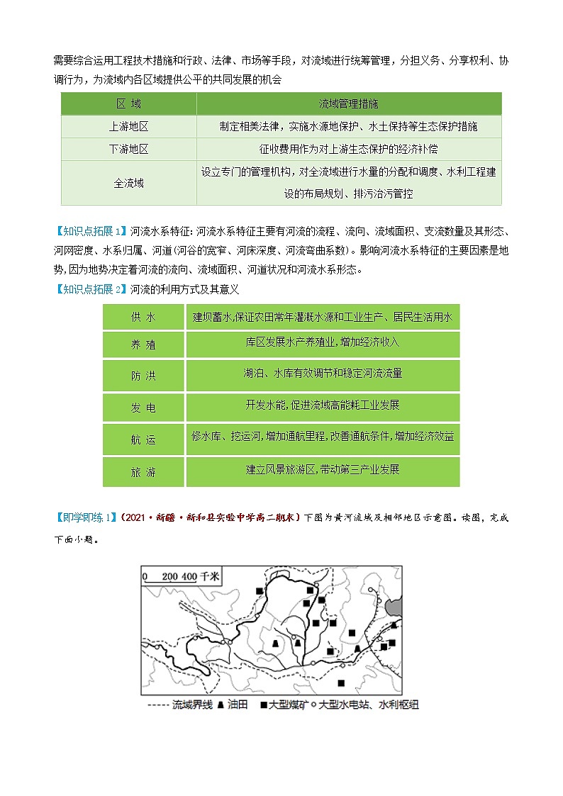 4.1 流域内协调发展（学生版）-高二地理同步精品讲义（人教版2019选择性必修2）02
