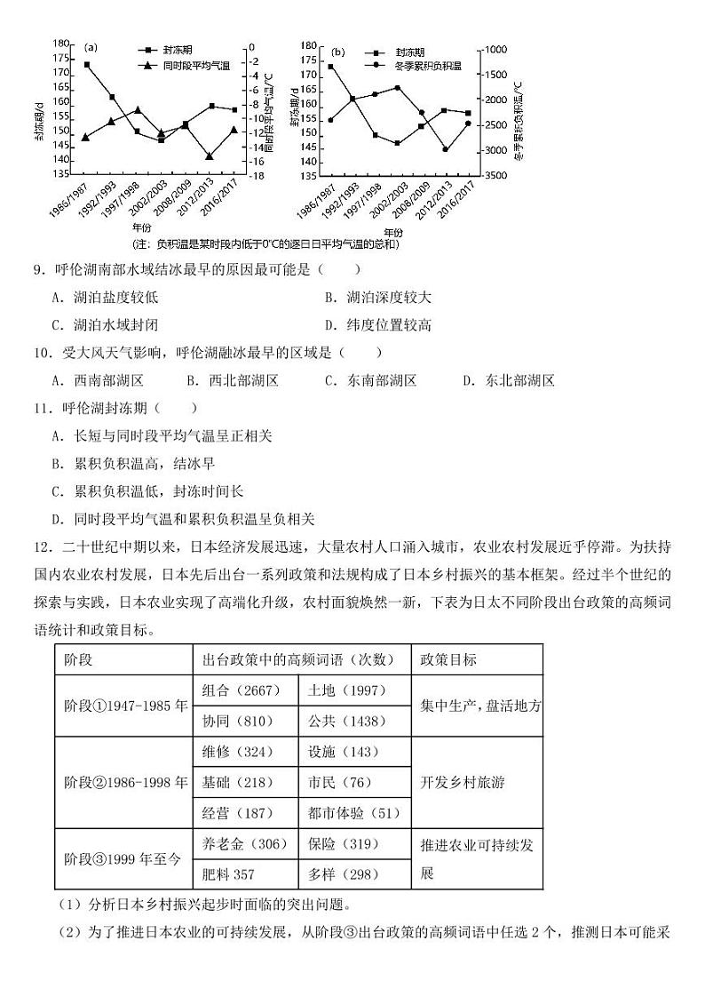 河南省郑州市2023届高考二模地理试题【含答案】03