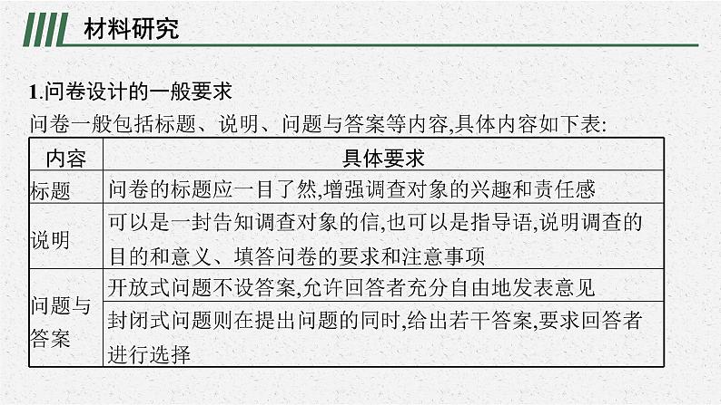 第四章　问题研究　如何做中学生资源、环境安全意识问卷调查课件PPT第3页