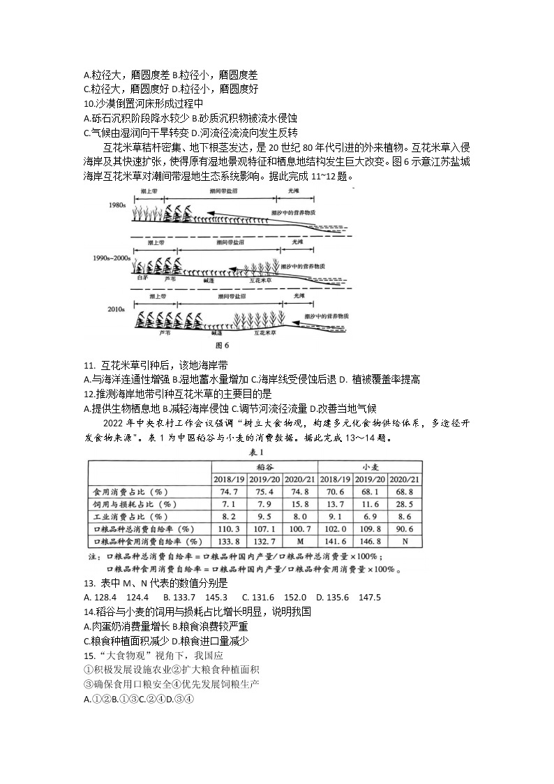 山东省潍坊市2022-2023学年高三地理下学期二模试题（Word版附答案）03