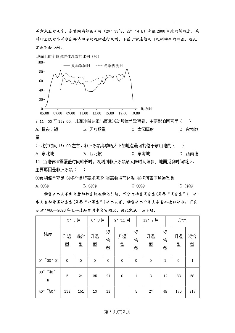 2023年新高考真题湖南地理高考真题及答案03