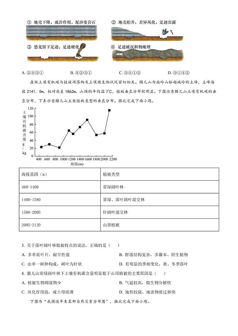 2022-2023学年浙江省北斗联盟高一下学期期中联考地理试题（PDF版）第2页