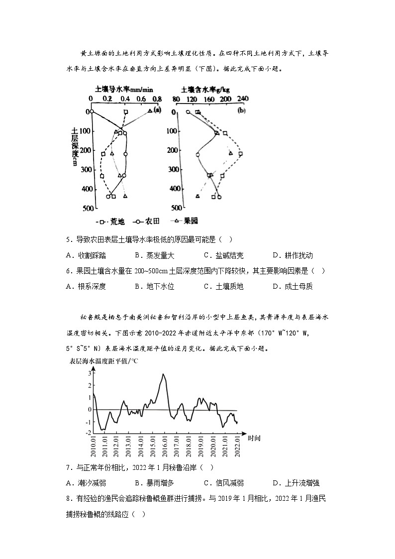 2023届山东省实验中学高三第一次模拟考试地理试题（含答案）02