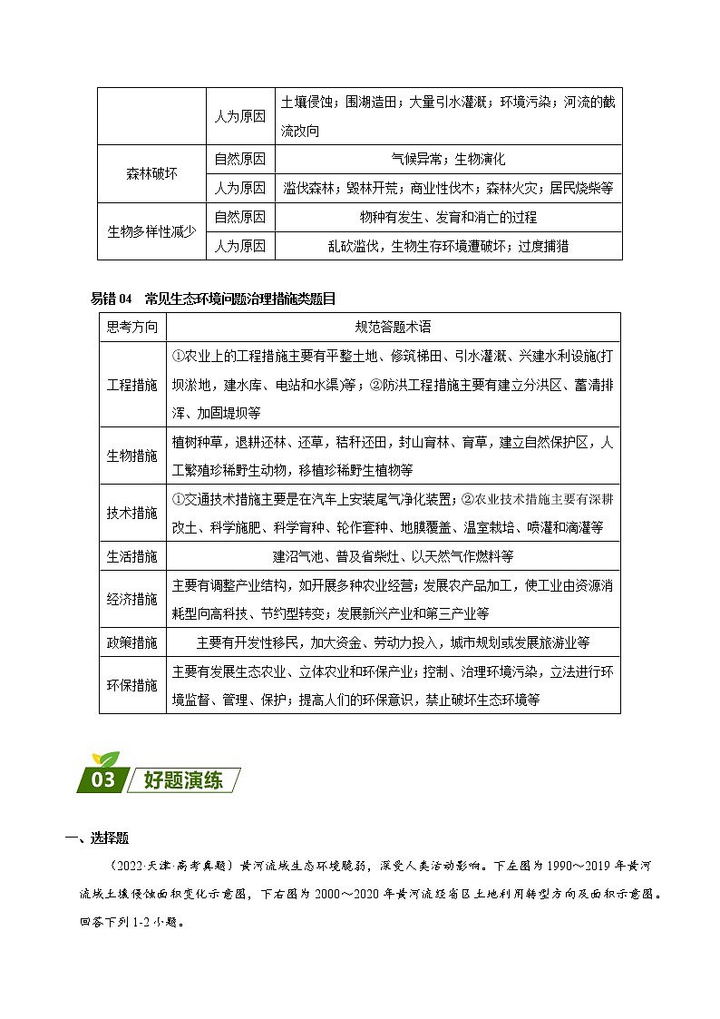 回归教材重难点12  区域生态环境建设-【查漏补缺】2023年高考地理三轮冲刺过关（全国通用） 试卷03