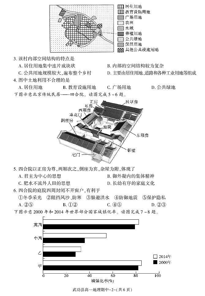 陕西省咸阳市武功县2022-2023学年高一下学期期中质量调研地理试题02