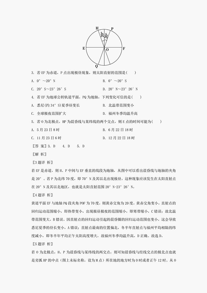 福建省福州四校联盟2021-2022学年高二上学期期中联考地理试题（解析版）02