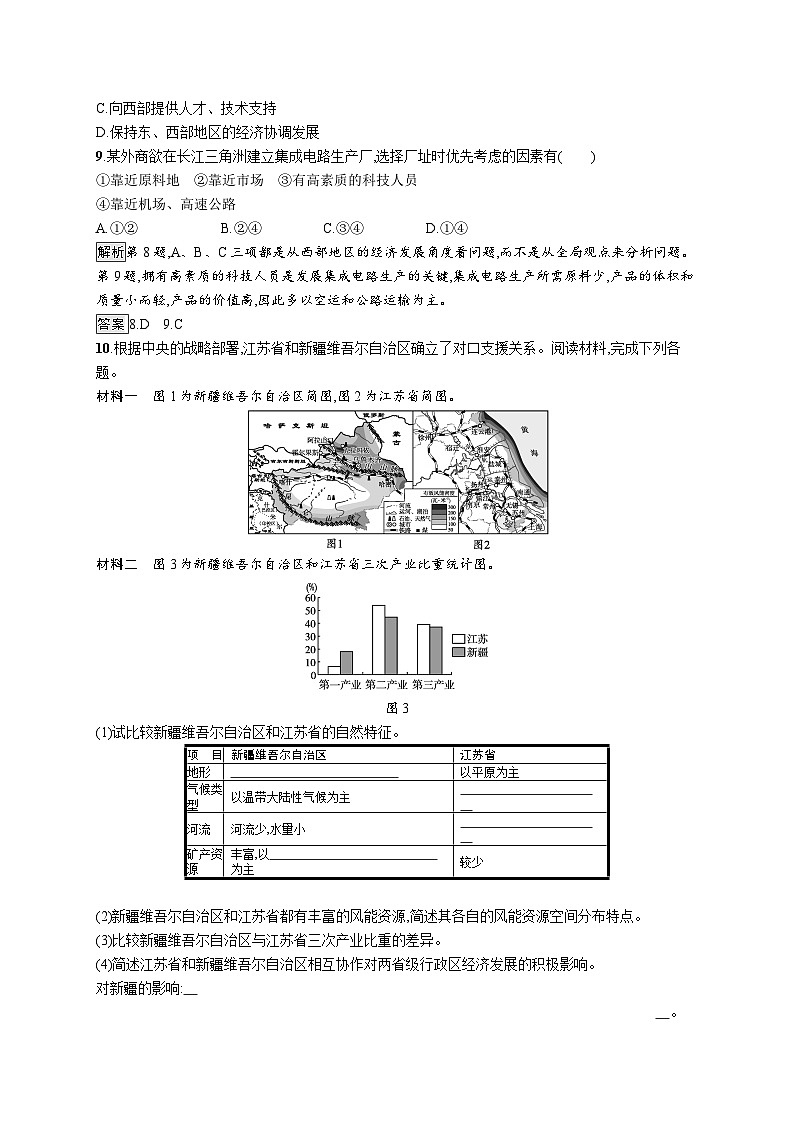 第一章 第二节　区域发展差异与因地制宜 试卷03