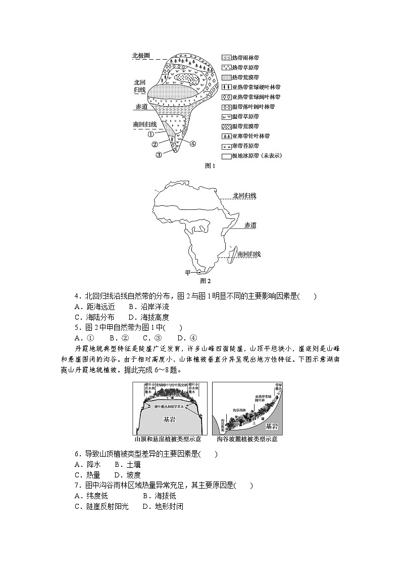 课时跟踪检测(二十四)　自然环境的地域差异性第2页