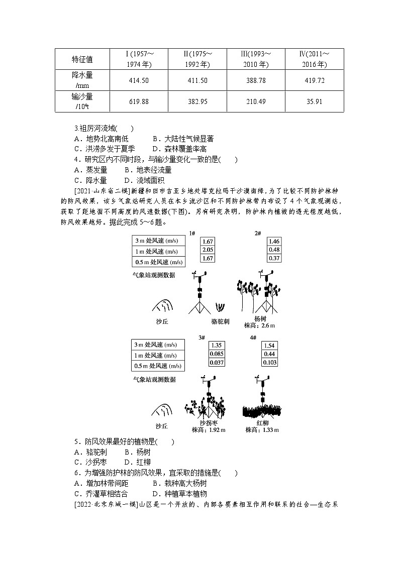 课时跟踪检测(三十八)　生态脆弱区的综合治理02
