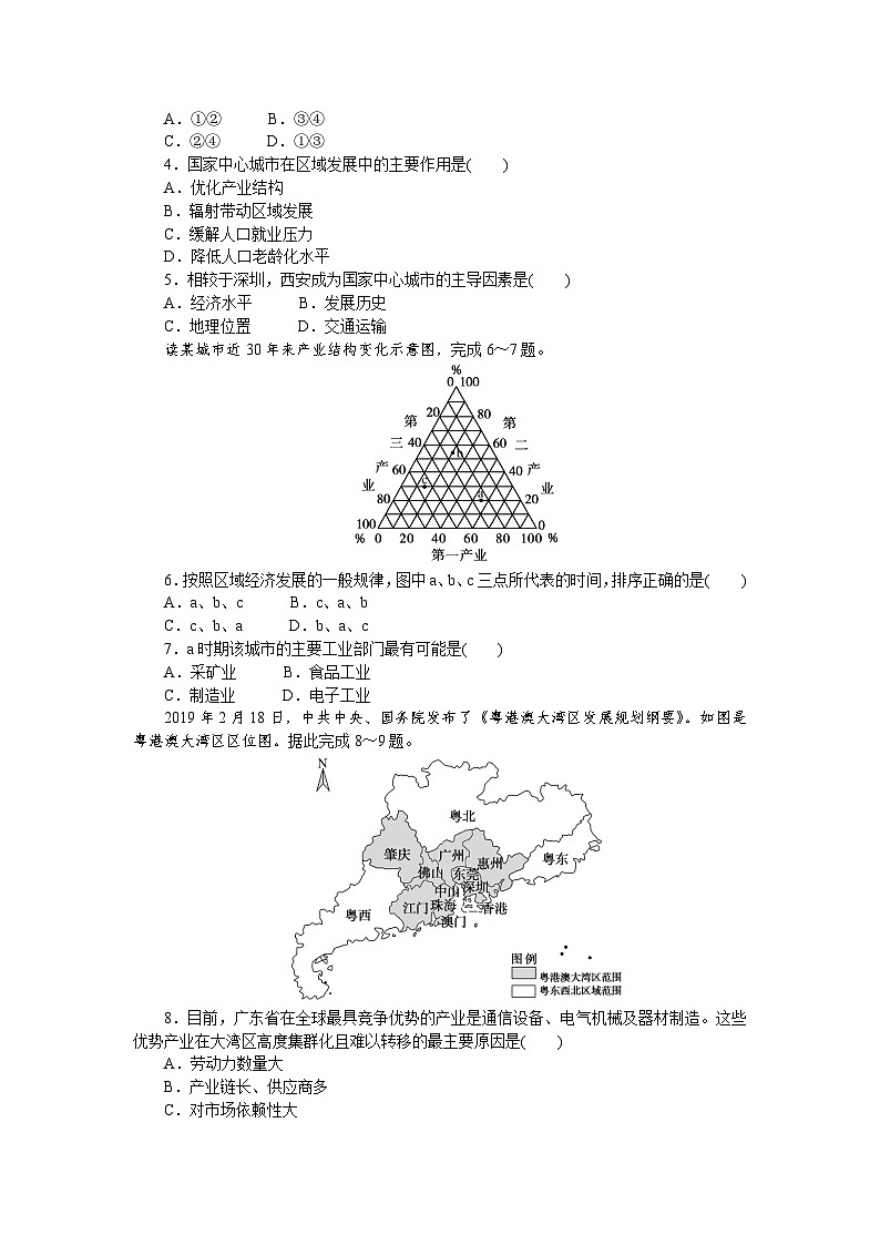 课时跟踪检测(三十六)　大都市的辐射功能　第2页