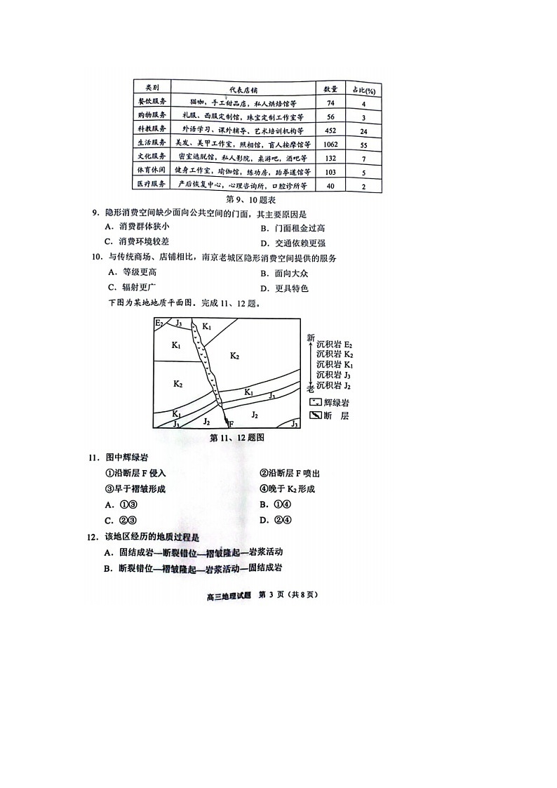 浙江省诸暨市2023届高三5月适应性考试地理试卷+答案第3页
