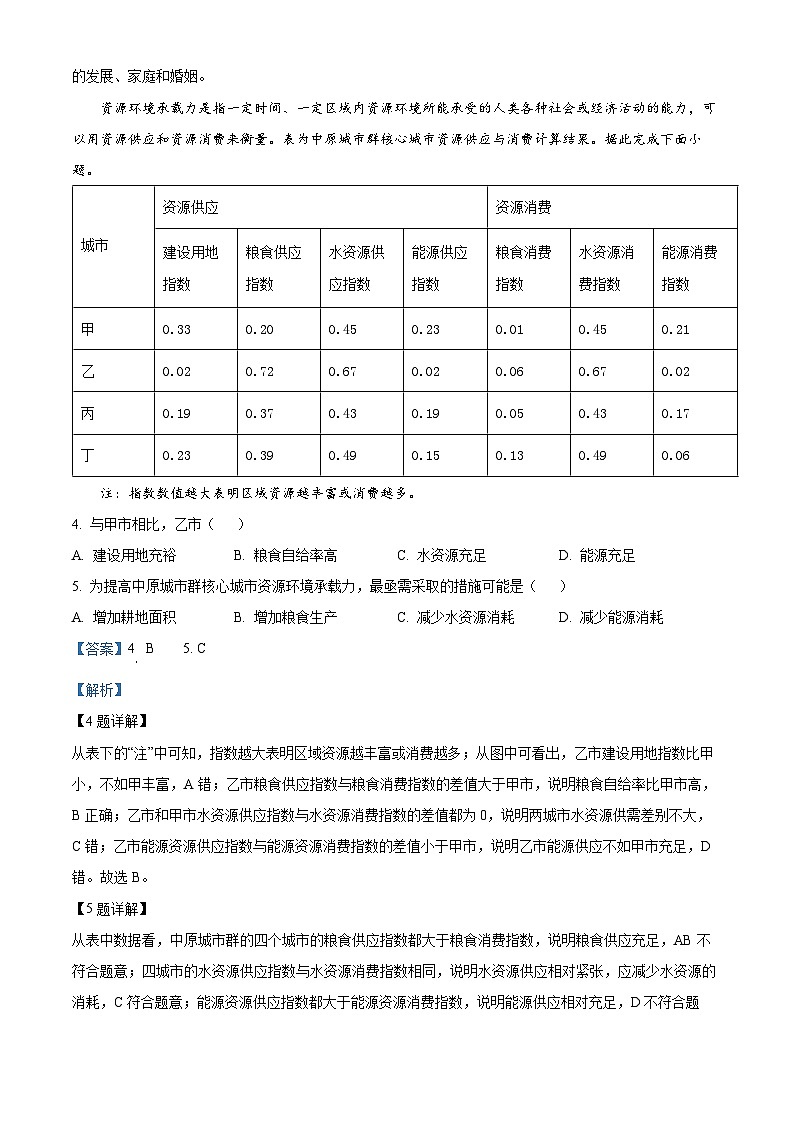 四川省内江市资中县第二中学2022-2023学年高一地理下学期5月月考试题（Word版附解析）第3页