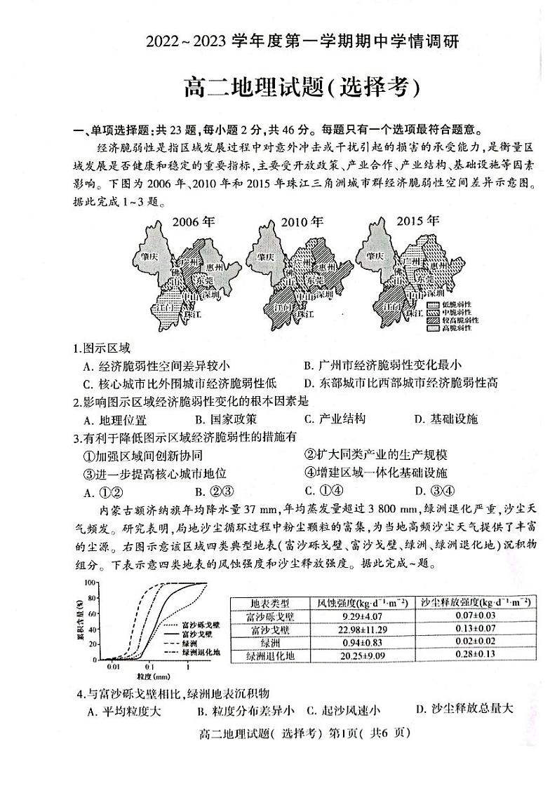高二地理选考第1页