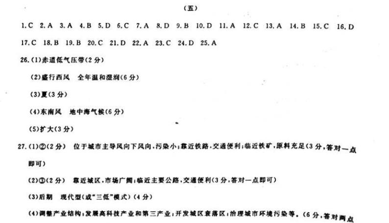 2020年湖南省普通高中学业水平合格性考试模拟信息卷五 地理 PDF版01