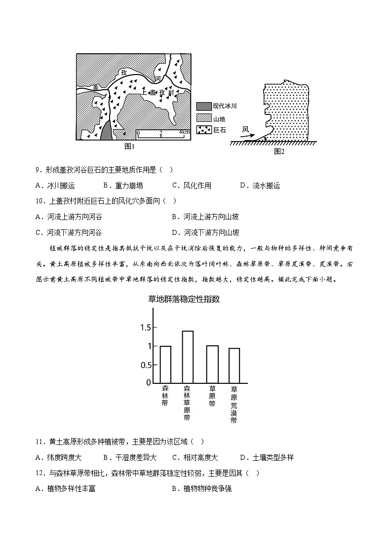 押题卷01-2023年冲刺高考地理考前押题金榜卷（湖南专用）（原卷版）第3页
