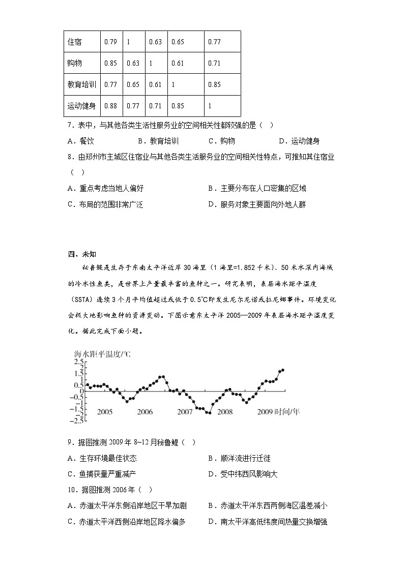 2023届河北省部分学校高三考前模拟演练地理试题（无答案）03