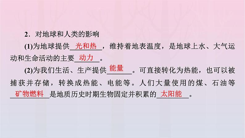 新教材2023年高中地理第1章宇宙中的地球第2节太阳对地球的影响课件新人教版必修第一册第7页