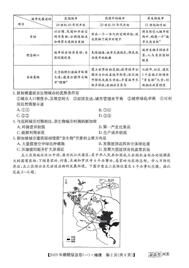 高三模拟信息卷地理第2页
