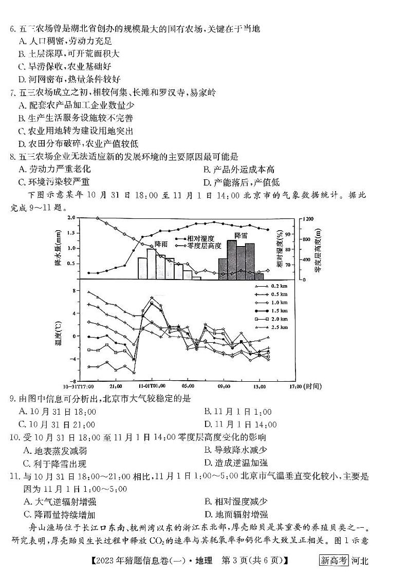 高三模拟信息卷地理第3页