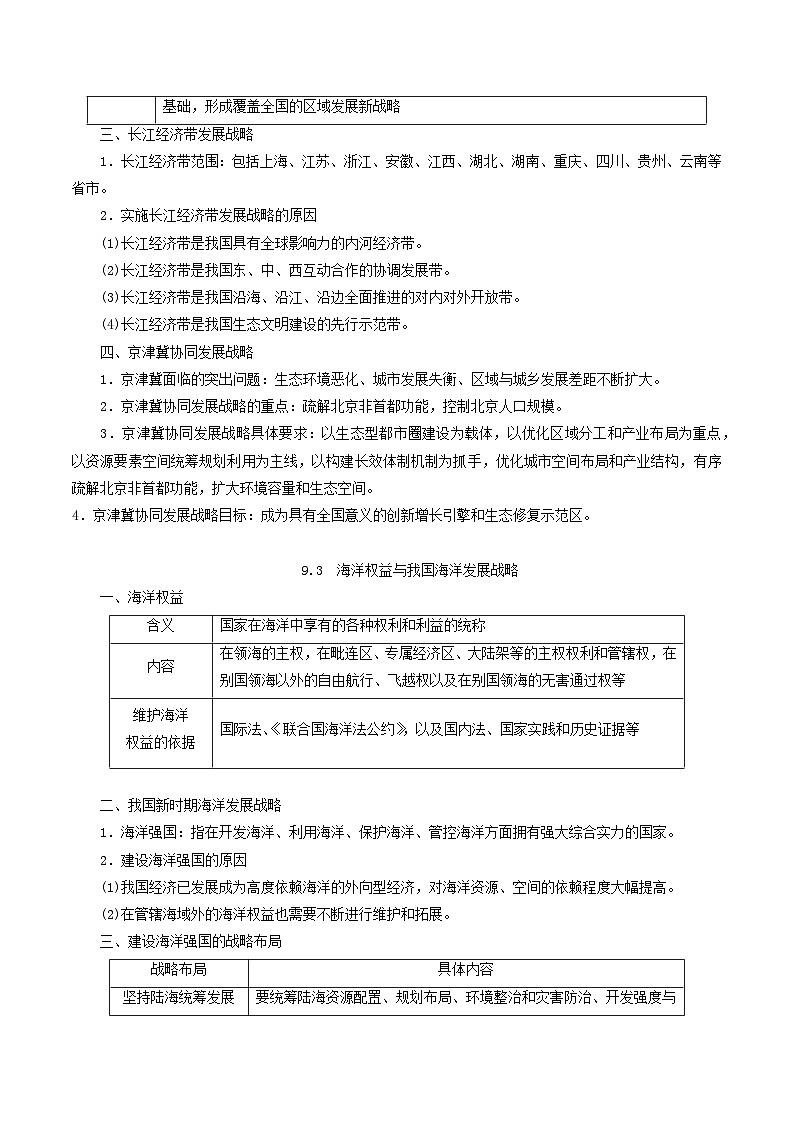 专题09 区域发展战略——2023年浙江省高中地理学业水平考试专项精讲精练03