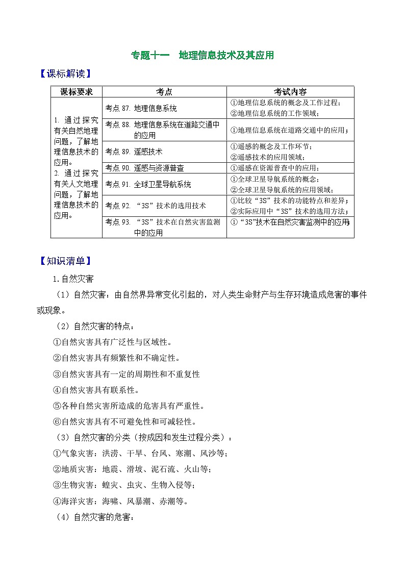 专题11 地理信息技术及其应用——2023年浙江省高中地理学业水平考试专项精讲精练（解析版）第1页