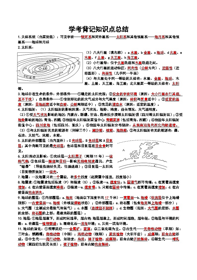 高中地理学业水平考试知识点精简总结版01