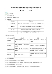 （人教版2019必修二）第一单元 人口——2023年高中地理学业水平考试专项精讲+测试