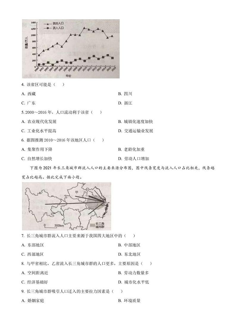2022-2023学年江苏省常熟市高一下学期期中地理（必修）试题PDF版含答案第2页