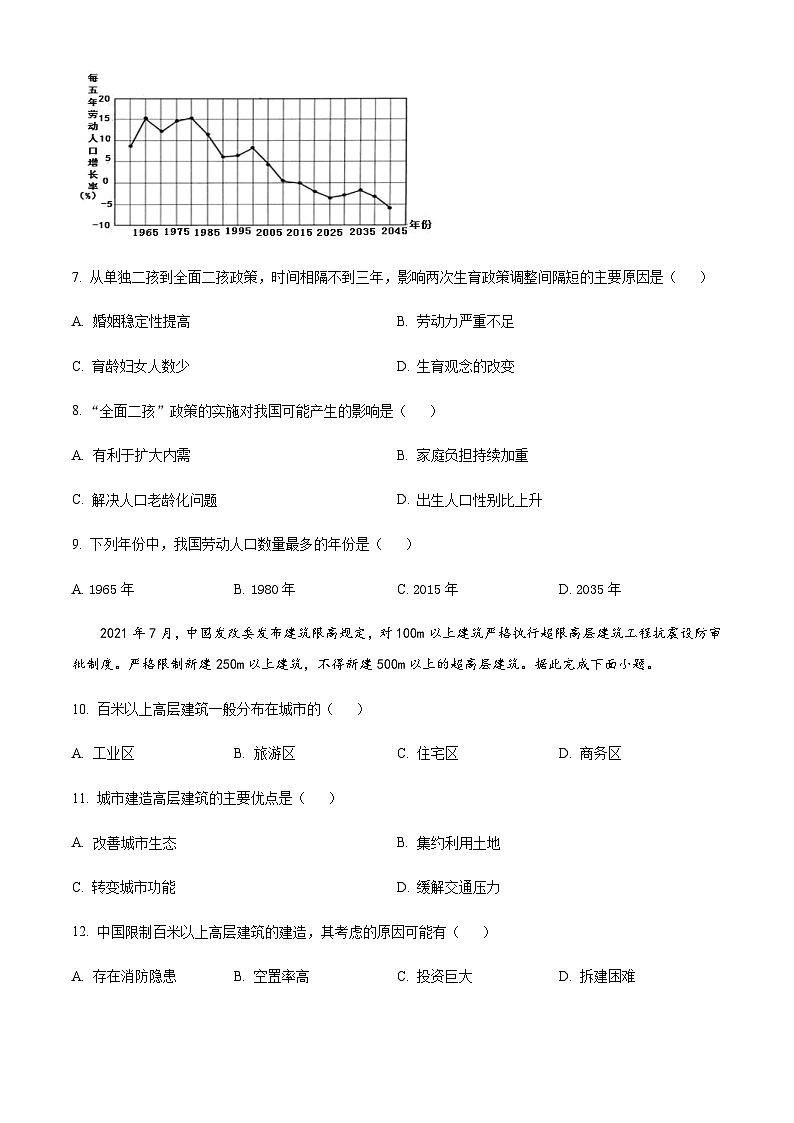 2022-2023学年山西省忻州市高一下学期期中地理试题含答案03