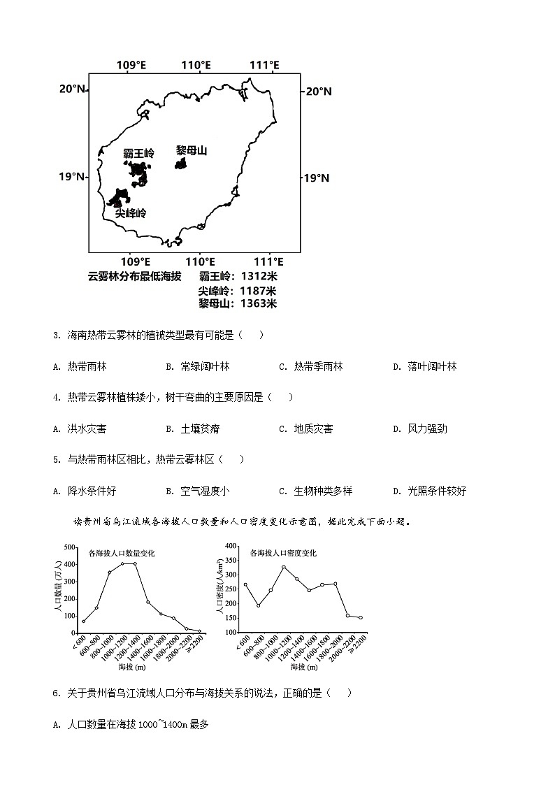 2021-2022学年山东省聊城市高一下学期期末考试地理试题word版含解析02