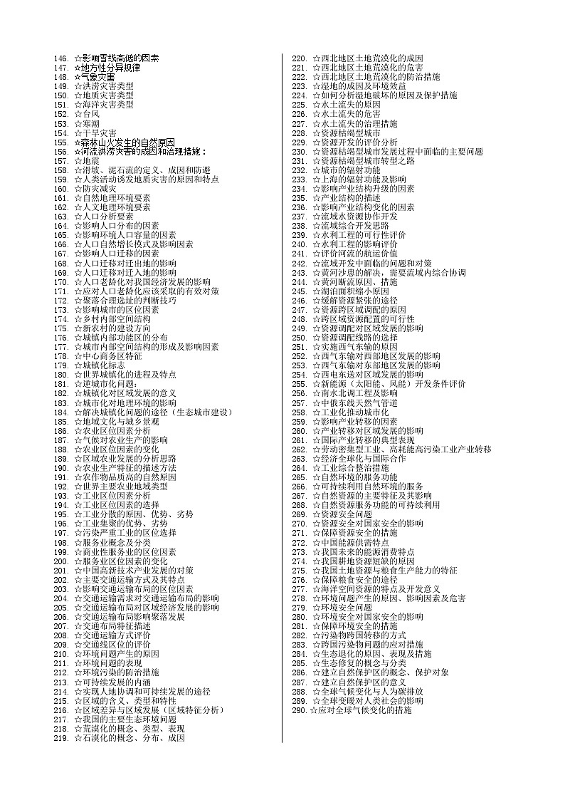 专题06 人口与聚落-高考地理主干知识及答题思路模板02