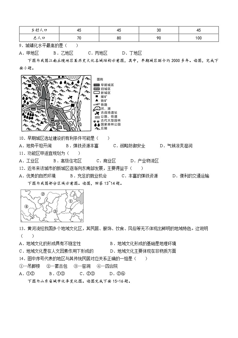 山东省聊城市第四中学2022-2023学年高一下学期5月月考地理试题及答案第3页