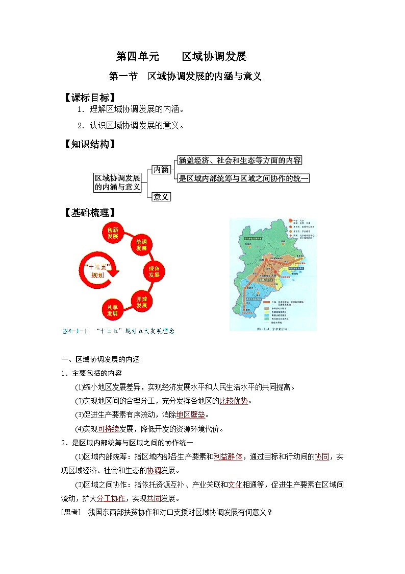 第四单元 区域协调发展-——【期末复习】高二地理单元知识点梳理（鲁教版2019选择性必修2）第1页