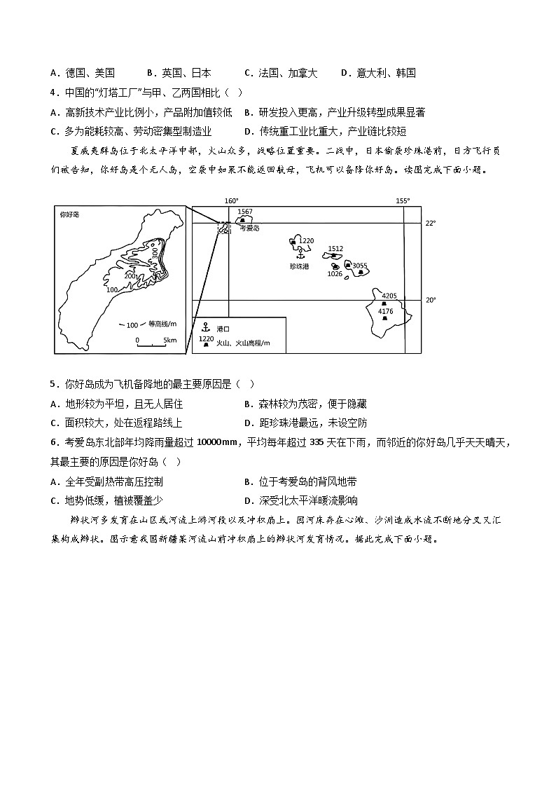 【期末模拟提升卷】——2022-2023学年高二地理下学期期末模拟测试卷（鲁教版2019）02