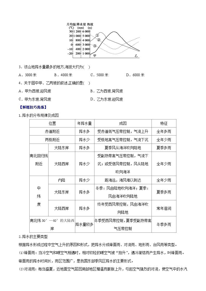 考点12  世界的气候——高二地理下学期期末复习考点精练学案（人教版2019）03