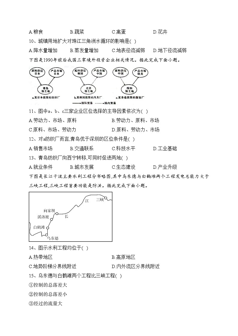江西省赣州市十六县二十校2022-2023学年高二下学期期中联考地理试卷(含答案)03