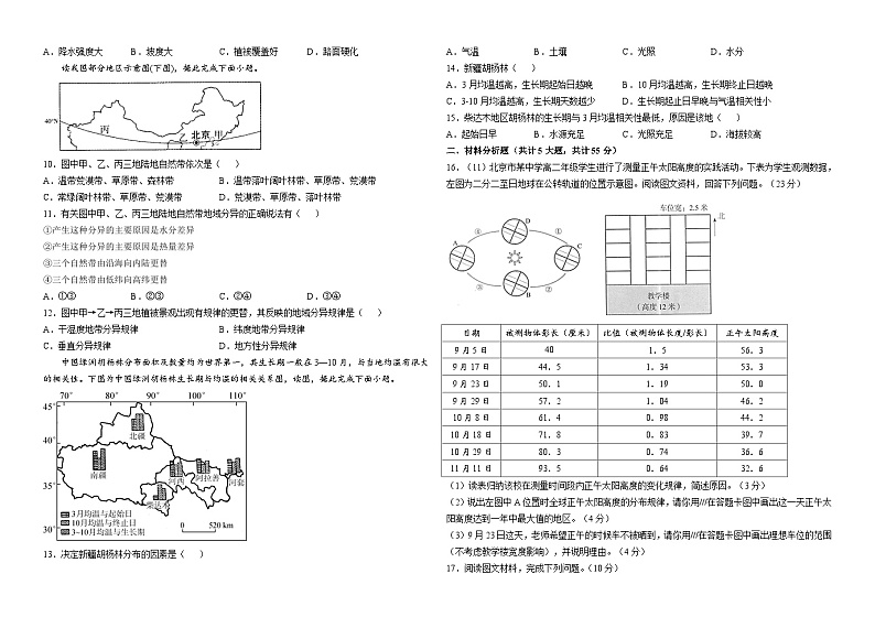 河南省平顶山第一高级中学2022-2023学年高一下学期地理月考试题（6月）第2页