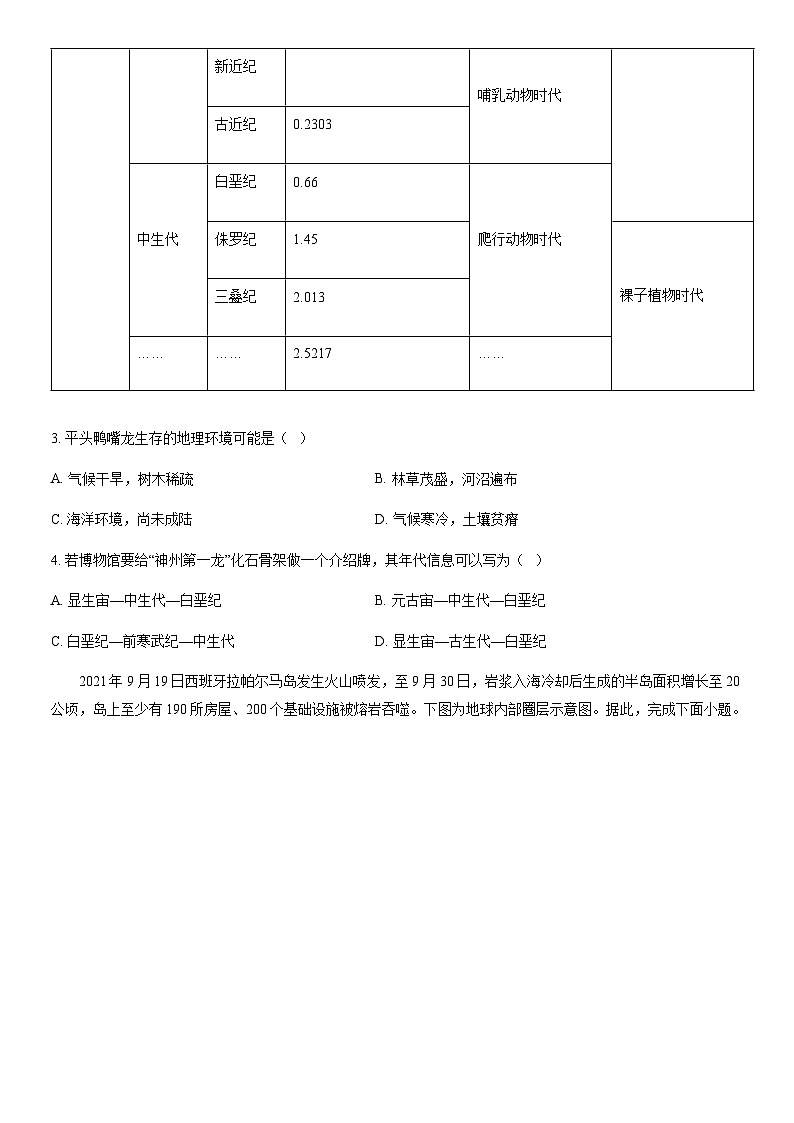 2022北京东城高一（上）期末地理（教师版） 试卷02