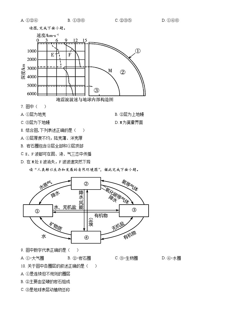 2023北京密云高一（上）期末地理（教师版） 试卷03
