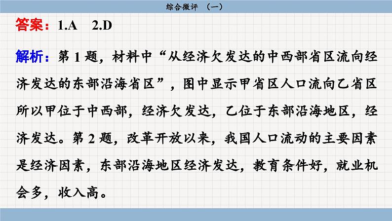 人教版地理必修2 第一章 人口 综合微评（课件PPT）04