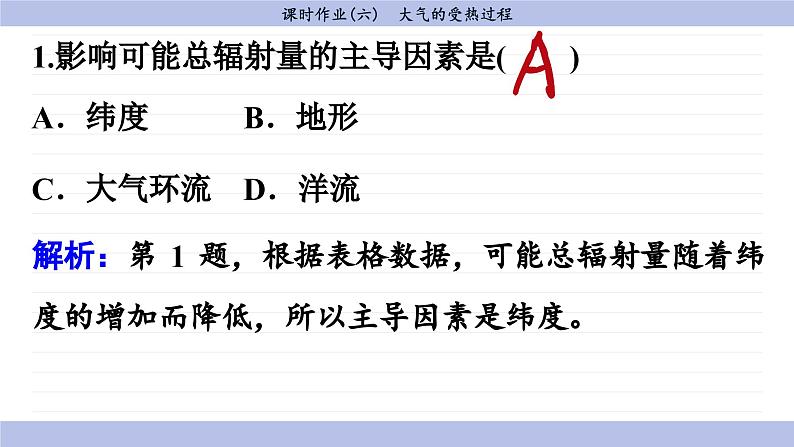 2.2.1大气受热过程（同步练习课件）第5页