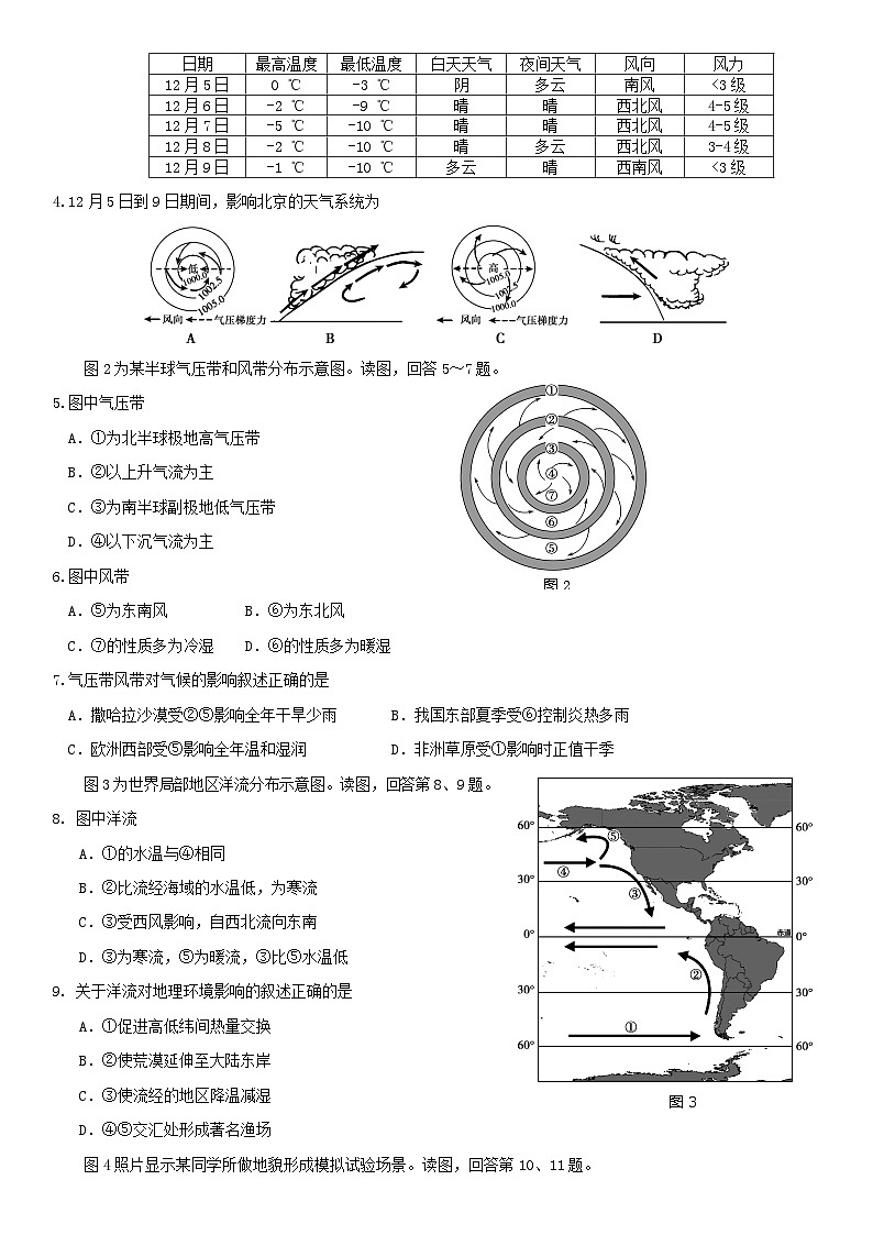 2019北京市朝阳高二（上）期末地理含答案第2页