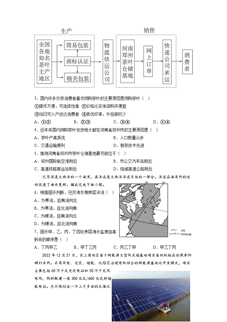 江苏省南京宇通实验学校2022-2023学年高一下学期期末地理模拟试卷（二）02