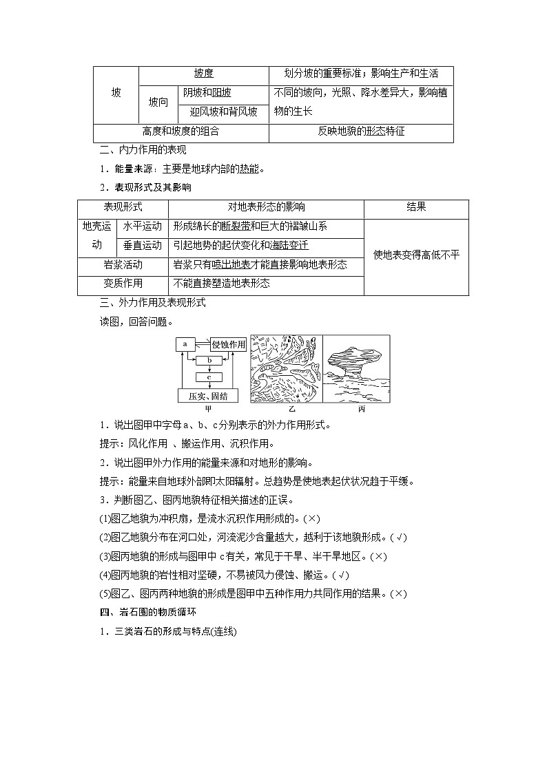 2024届高考地理一轮复习第六章地貌与地表形态的塑造学案02
