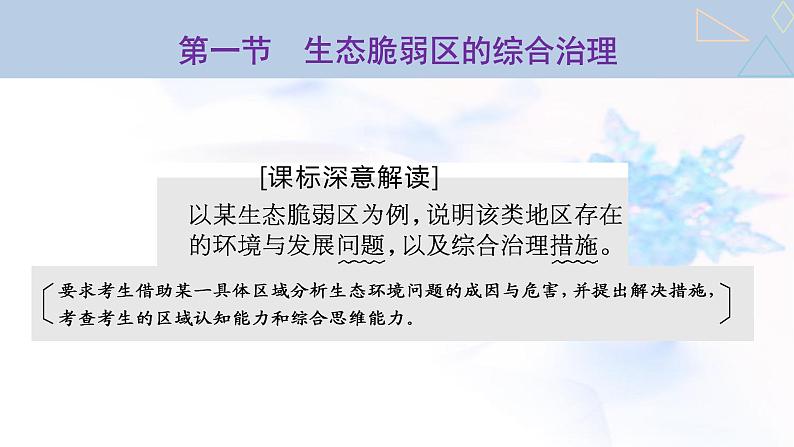 2024届高考地理一轮复习第十五章资源、环境与区域发展第一节生态脆弱区的综合治理教学课件02