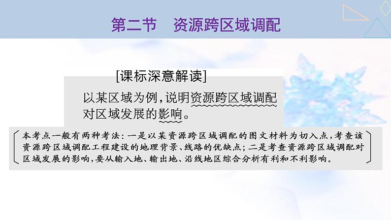 2024届高考地理一轮复习第十六章区际联系与区域协调发展第二节资源跨区域调配教学课件01